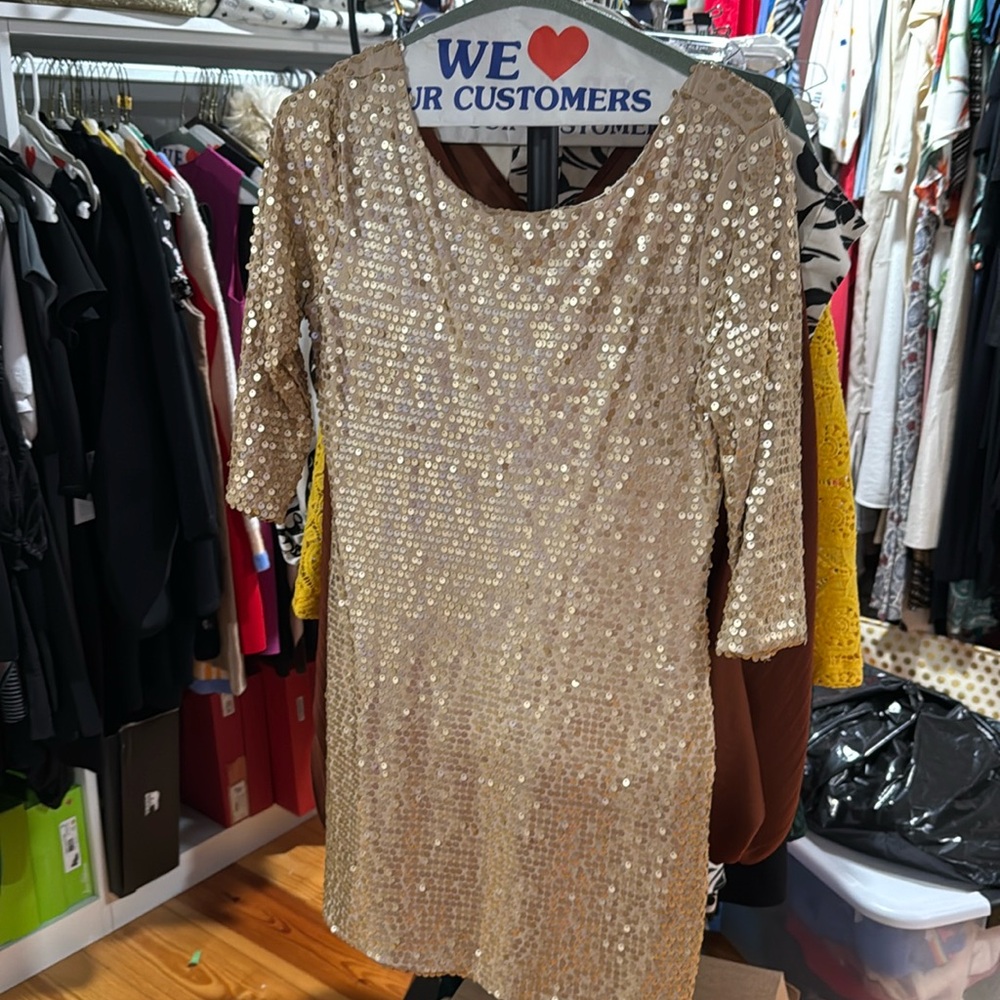 Sequin fitted dress - low back